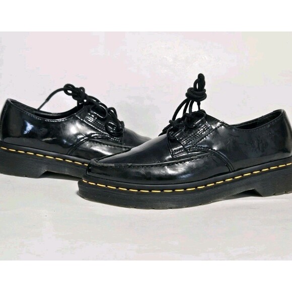Dr. Martens Shoes Womens Sz 8 Black Belladonna Creeper Pointed Toe Lace Up Boots - Picture 1 of 7